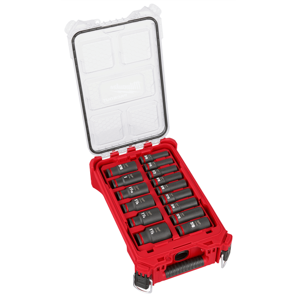 Milwaukee Tool SHOCKWAVE Impact Duty Socket 1/2” Dr 15PC SAE PACKOUT Set T398-MLW49-66-6802