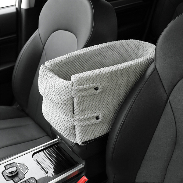 Color: Light gray coral fleece - Portable Pet Dog Car Seat Central Control Nonslip Dog Carriers Saf Q119-CJGJ119839605EV