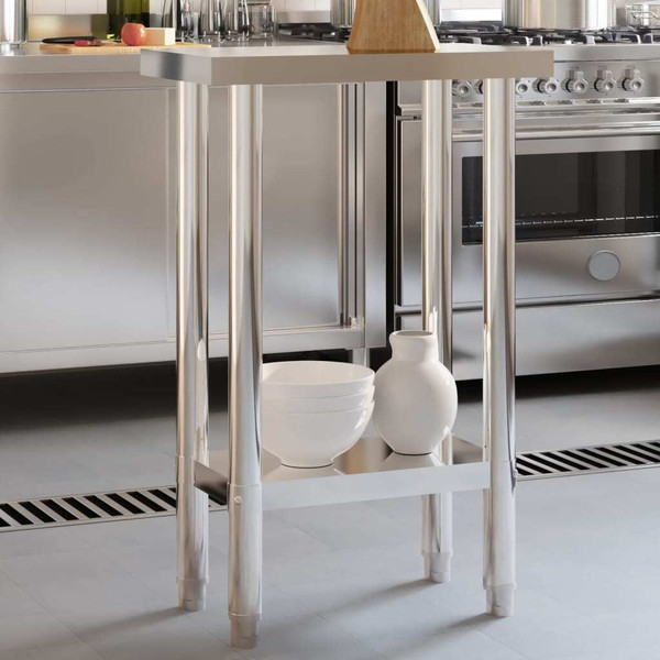 Kitchen Work Table 21.7"x11.8"x33.5" Stainless Steel A949-376450