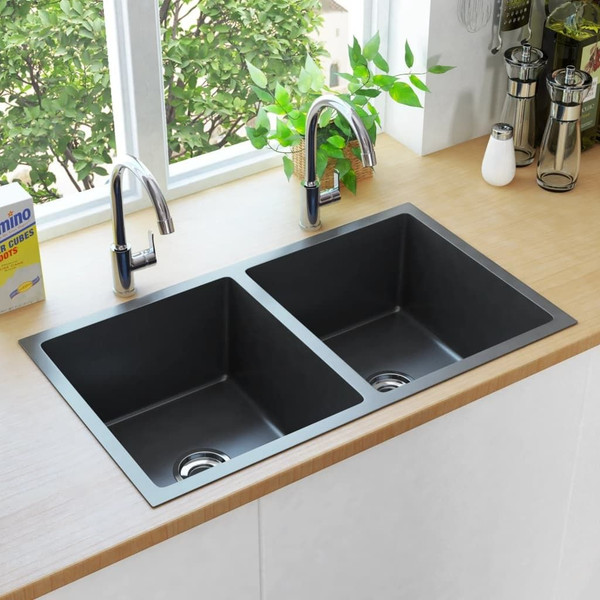 Handmade Kitchen Sink Black Stainless Steel A949-145085
