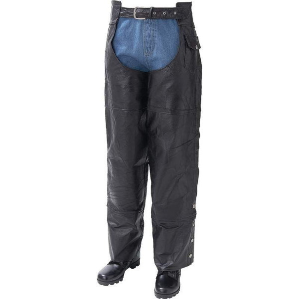 Genuine Buffalo Leather Motorcycle Chaps Q147-GFCHAPM