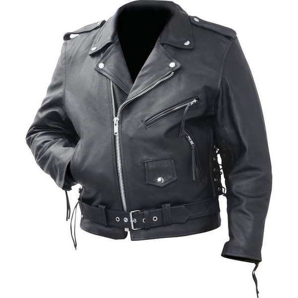 Solid Genuine Cowhide Leather Classic Motorcycle Jacket Q147-BKMCBM3X