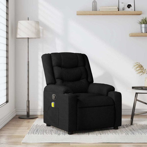 Massage Recliner Chair Black Fabric A949-3206893