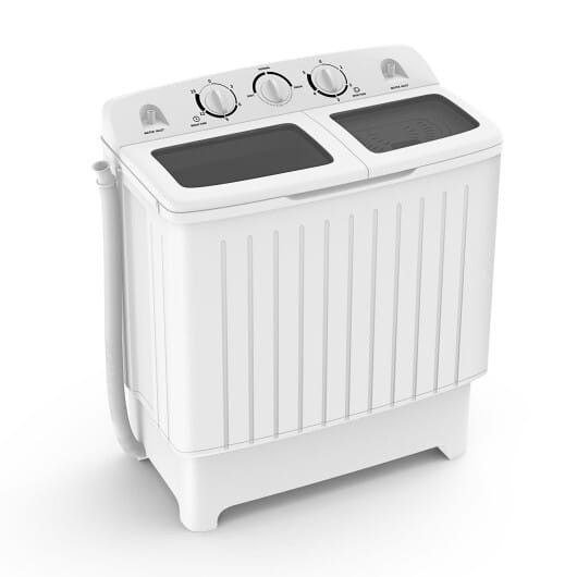 20 lbs Portable Washing Machine with Built-in Gravity Drain-Gray - Color: Gray D681-FP10771GR