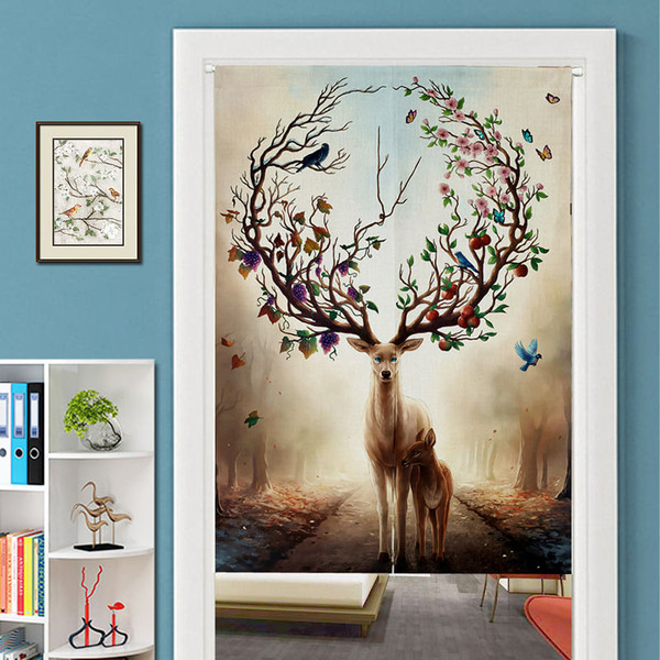 Honana WX-409 Cotton Linen Decorative Door Curtain Noren Doorway Room Divider For Bedroom Kitchen C122-1243229