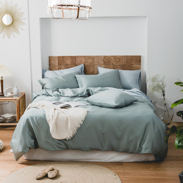 Color: Light Mint, Please Input: 1.2m flat sheet 3pcs - Four-piece Set Light Luxury Summer High Sen Q119-CJYD231655329CX