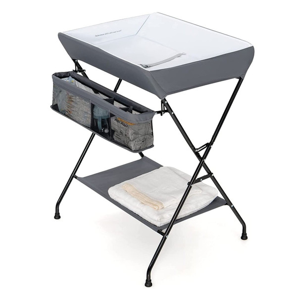 Grey Folding  Wide Nursery Diaper Baby  Changing Table Q280-ESFP3859