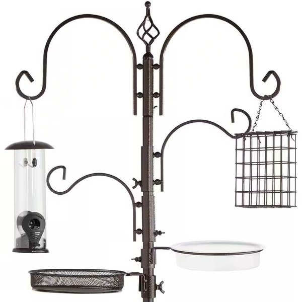 Complete Bird Feeder Set with Bronze Metal Stand Suet Water Bowl Tube and Tray Q280-BRSNBFS3714528694
