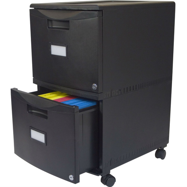 Black 2-Drawer Locking Letter/Legal size File Cabinet with Casters/Wheels Q280-S18W77991