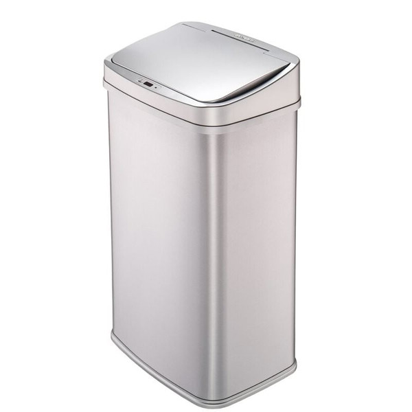 Silver 13-Gallon Stainless Steel Kitchen Trash Can with Motion Sensor Lid Q280-SIWP6177