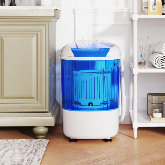 Portable Mini Semi-automatic Washing Machine with Spin Tub and Drain Hose 2.5 kg Capacity-Blue B593-FP10950US