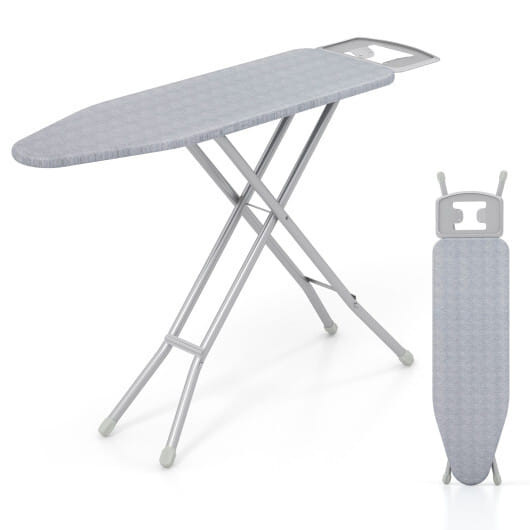 Full Size Ironing Board with Iron Rest and 7-Level Height-Gray B593-JV11878