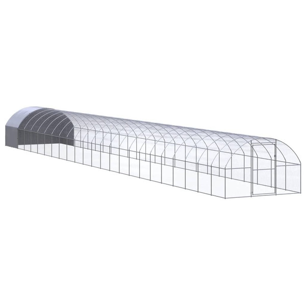  Chicken Coop Silver and silver gray Galvanized steel, Polyethylene A949-3095480