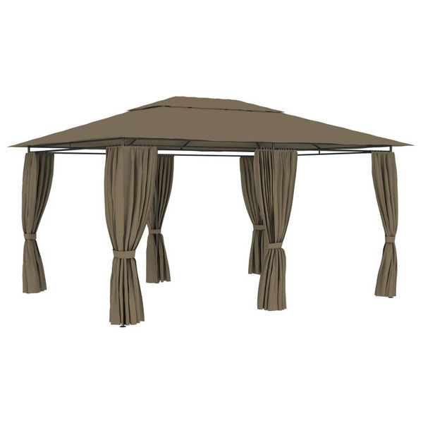 Garden Marquee with Curtains 13.1'x9.8' Taupe 0.6 oz/ft A949-312232