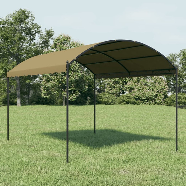 Gazebo Taupe and Black Polyester fabric and steel frame Large A949-312217