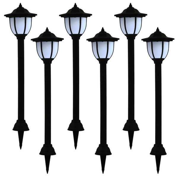 Solar Lamp Set of 6 Black Polypropylene Standard Solar A949-277138