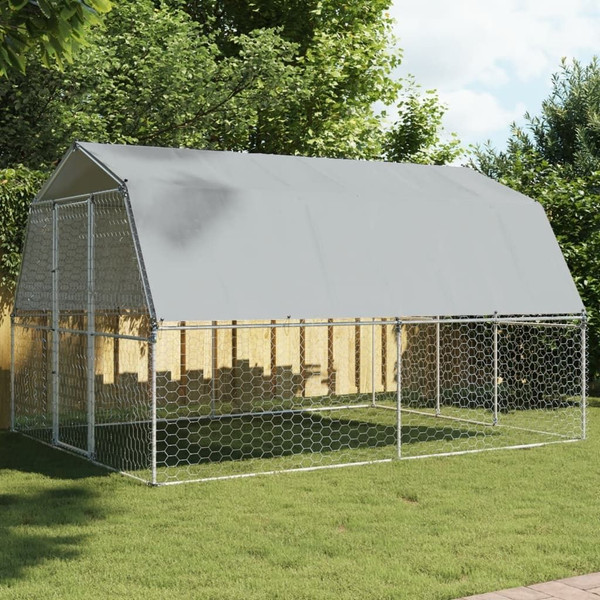 Dog Cage Silver Galvanized Steel Large Sturdy Dog Cage A949-3294909