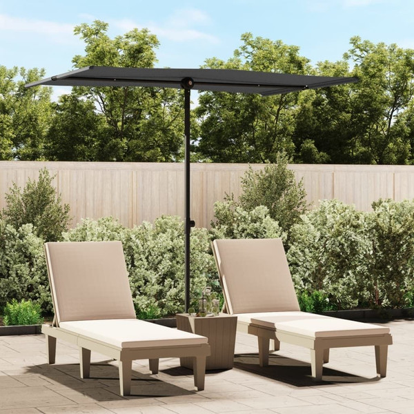 Garden Parasol Anthracite Polyester Medium Height-Adjustable A949-47338