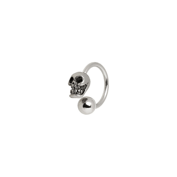 316L Surgical Steel Horseshoe with Skull T575-S0671356238