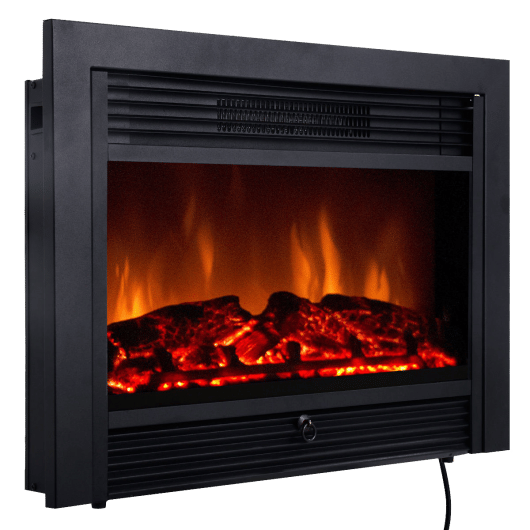 28.5 Inch Electric Fireplace Recessed with 3 Flame Colors - Color: Black - Size: 28.5 inches D681-FP10049US