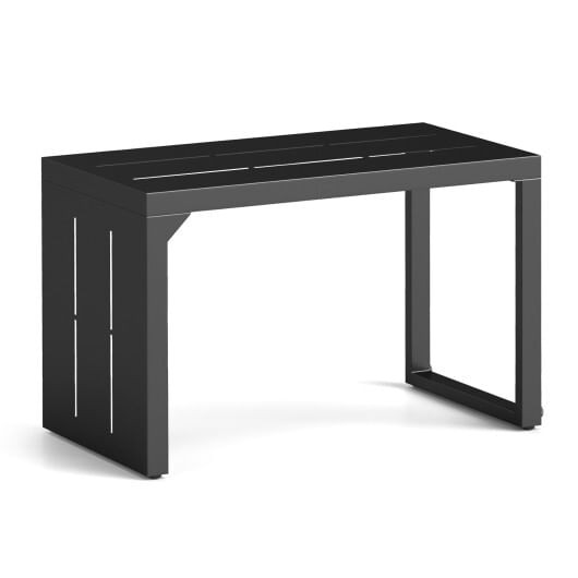 C-Shaped End Table Convertible Coffee Table with Adjustable Foot Pads-Black - Color: Black D681-NP12146DK-1