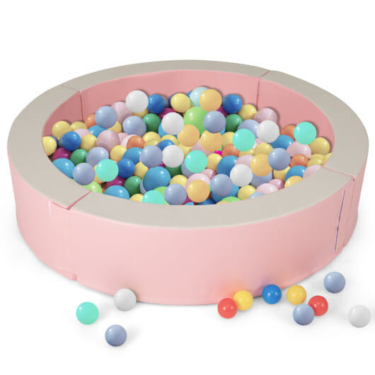 Detachable Foam Ball Pit with 50 Colorful Ocean Balls-Pink - Color: Pink D681-FH10127PI