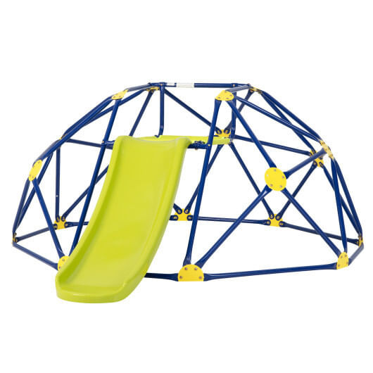 Kids Climbing Dome with Slide and Fabric Cushion for Garden Yard-Green - Color: Green D681-NP10769-HS