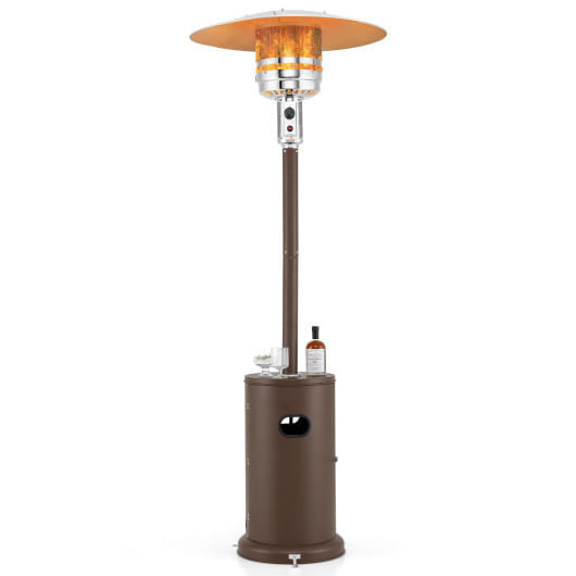 50000 BTU Propane Patio Heater with Round Table Design-Brown - Color: Brown D681-NP11996CF