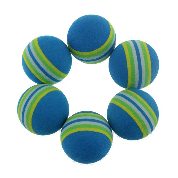 Color: Blue - 10 Pcs Rainbow Color EVA Foam Practice Sponge Golf Balls Bulk F640-12000020689982480
