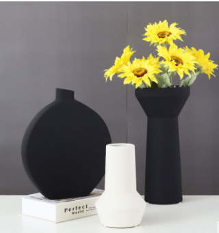 Color: Set 4 - New Chinese White Ceramic Vase Home Model Room Q119-CJYL106340004DW
