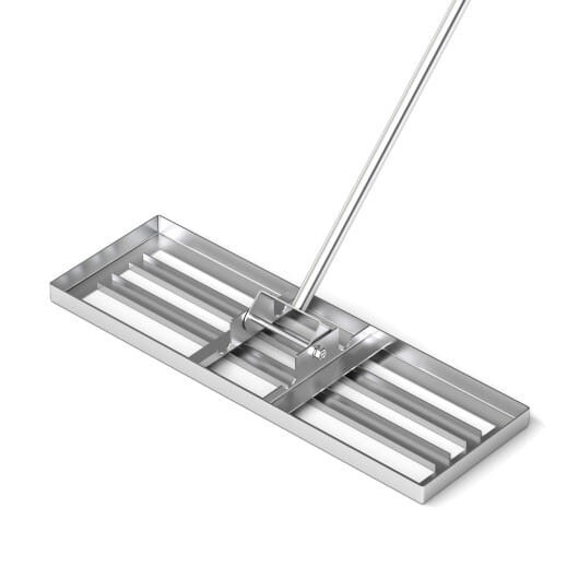30 x 10 Inch Lawn Leveling Rake with Ergonomic Handle-Silver - Color: Silver D681-GT4043SL