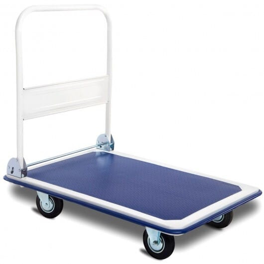 660 Pounds Folding Platform Cart Dolly Hand Truck - Color: Blue D681-TL35298