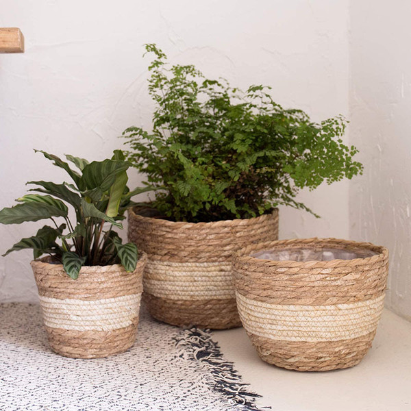 Straw Flowerpot Flower Frame Planting Basket Q119-CJJZGJYL01155