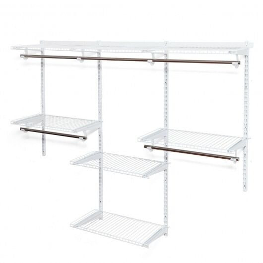 Adjustable Wall Mounted Closet Rack System with Shelf B593-HW63355