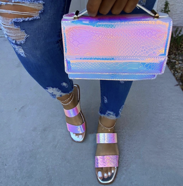 style: F, Size: 40 - Colorful One-shoulder Magnetic Buckle All-match Square Laser Bag Q119-CJNS119531029CX