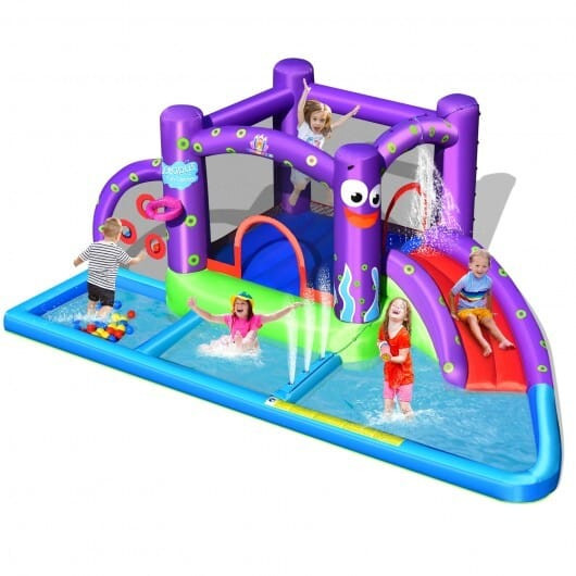 Inflatable Water Slide Castle without Blower - Color: Multicolor D681-NP10146
