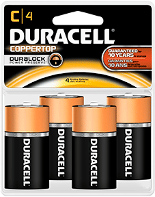 Duracell Coppertop Batteries C 4 pk. R557-68551