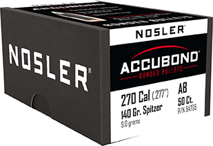 Nosler AccuBond Bullets .270 Cal. 140 gr. Spitzer Point 50 pk. R557-1206402