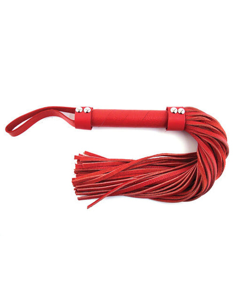 Rouge Short Leather Flogger - Red X615-RGFH1035-RD