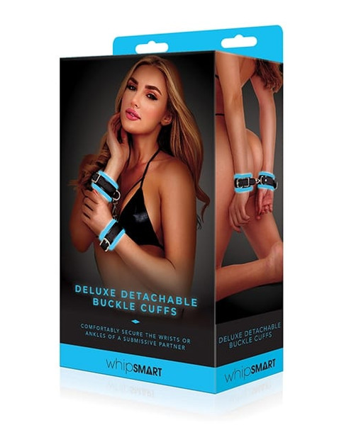 WhipSmart Glow in the Dark Deluxe Detachable Buckle Cuffs - Blue X615-2036-1027