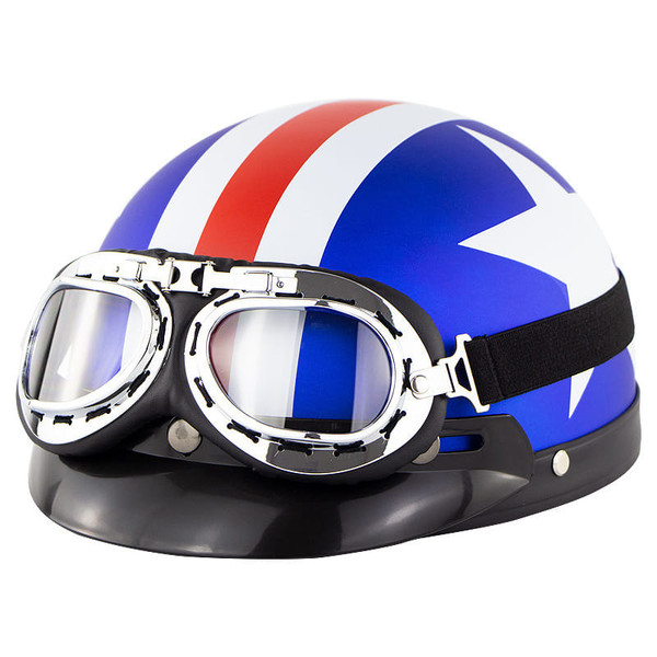 Unisex Cute Motorcycle Helmet Bike Riding Protective Strong Safety Half-face Helmet with Goggles Ma K484-PAU_05JVHA4C