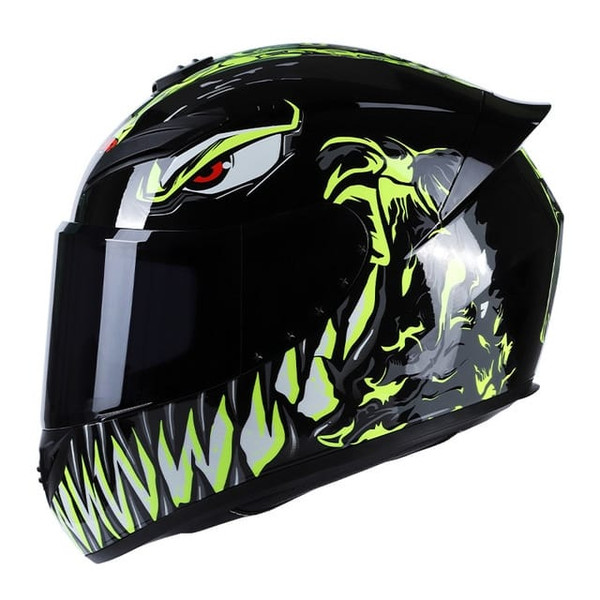 Men Women Motorcycle Helmet Large Tail Full Face Helmet Racing Motorcycle Running Helmet Yellow_M K484-PAU_0CNAQB9S