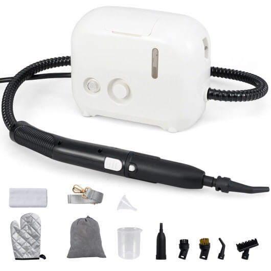 1500W Portable Steam Cleaner with 34 oz Water Tank-White B593-ES10395US