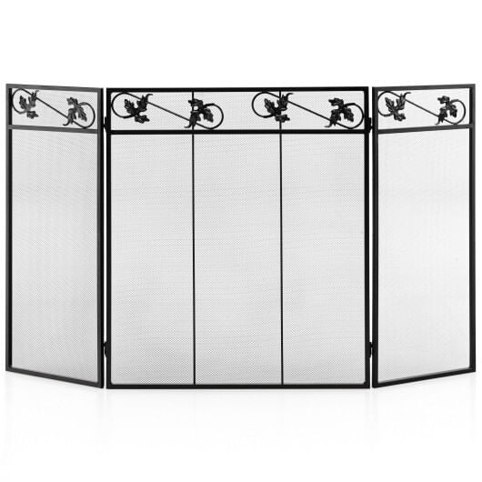 3-Panel Fireplace Screen Decor Cover with Exquisite Pattern B593-HV10288