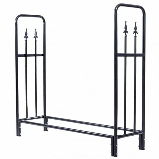 4 Feet Outdoor Heavy Duty Steel Firewood Wood Storage Rack B593-GT3191