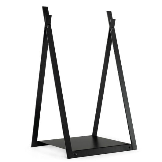 Triangle Firewood Rack with Raised Base for Fireplace Fire Pit-Black B593-HV10295