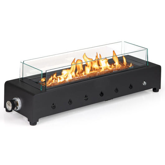 Portable Mini Fireplace with Wind Guard and Stainless Steel Burner B593-NP11893