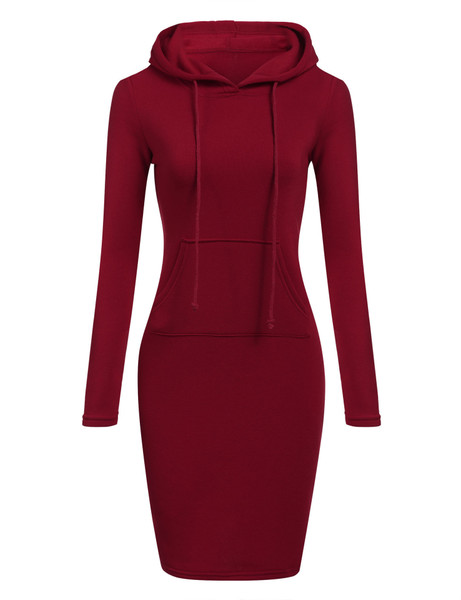 Color: gules, size: S - Hooded lace-up pocket long-sleeved sweater Q119-CJNSSYLY00927-gules-S