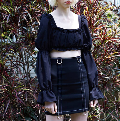 Color: Black coat, Size: S - Dark girl wind zipper irregular denim skirt skirt Q119-CJNSSYLY00934-Black coat-S