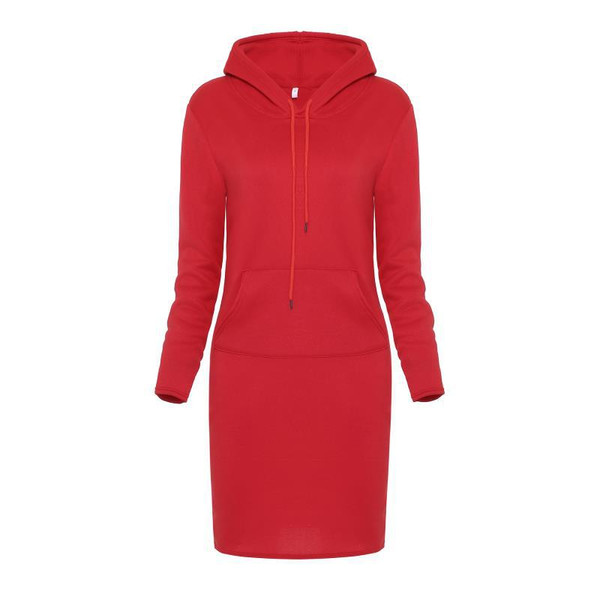 Color: Red, size: XL - Hooded lace-up pocket long-sleeved sweater Q119-CJNSSYLY00927-Red-XL